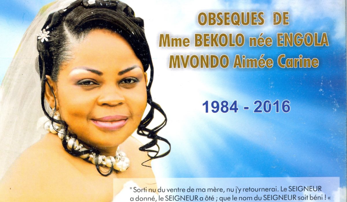 Décès de Mme BEKOLO née ENGOLA MVONDO Aimée Carine